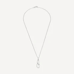 Sterling Silver Cubic Zirconia Open Double Loop Pendant