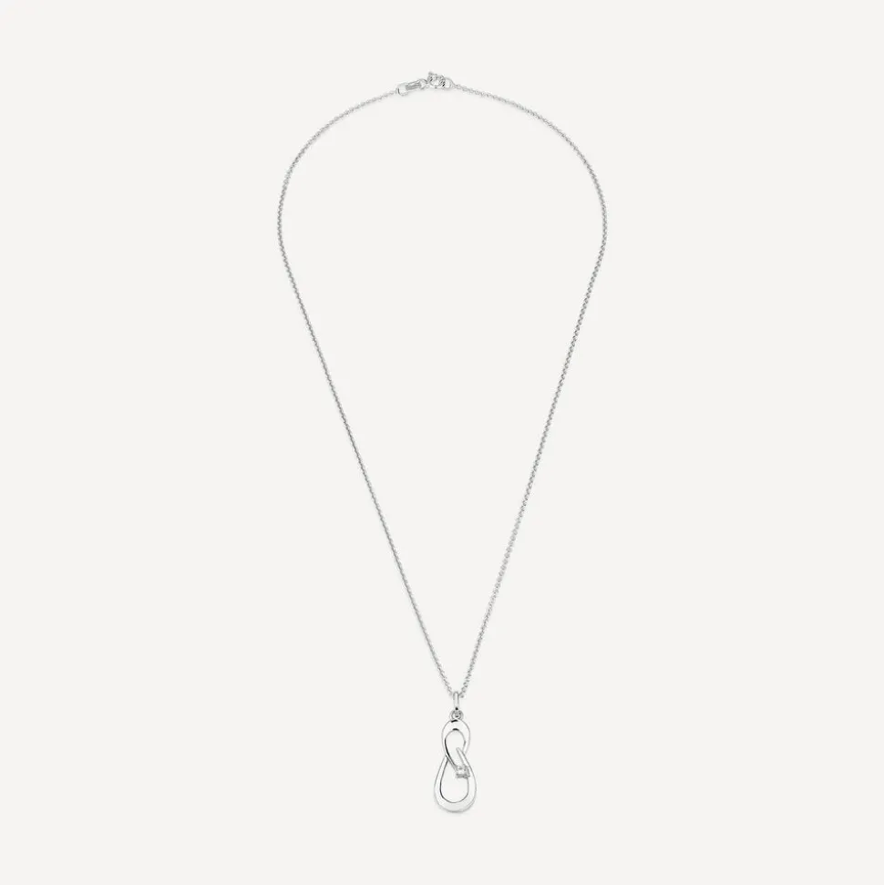 Sterling Silver Cubic Zirconia Open Double Loop Pendant