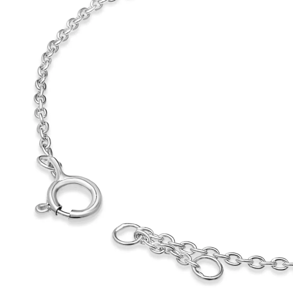 Sterling Silver Cubic Zirconia Dove Chain Bracelet