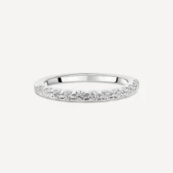 Sterling Silver Cubic Zirconia Set Half Hoop Eternity Ring