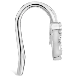 Sterling Silver Cubic Zircona Moon Single Cuff Earring