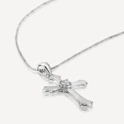 Sterling Silver Cubic Zirconia Cross Pendant