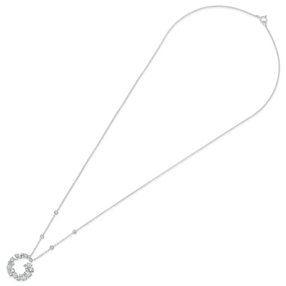 Sterling Silver Cubic Zirconia Swirl Shaped Pendant (Chain Included)