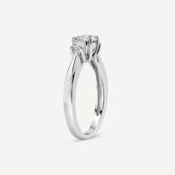 Sterling Silver Cubic Zirconia Three Stone Promise Ring