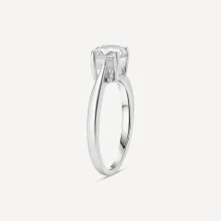Sterling Silver Cubic Zirconia Solitaire Promise Ring
