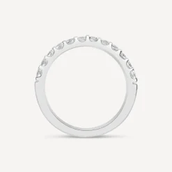 Sterling Silver Cubic Zirconia Set Half Hoop Eternity Ring