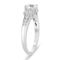 Sterling Silver Cubic Zirconia Sides and Channel Shoulders Ring