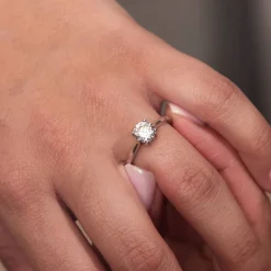 Sterling Silver Cubic Zirconia Solitaire Promise Ring