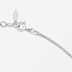 Sterling Silver Cubic Zirconia Flower and Cubic Zirconia Cluster Pearl Drop Necklet