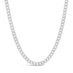 Sterling Silver Curb 20' Diamond Cut Men's Chain