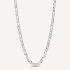 Sterling Silver Curb 20' Diamond Cut Men's Chain