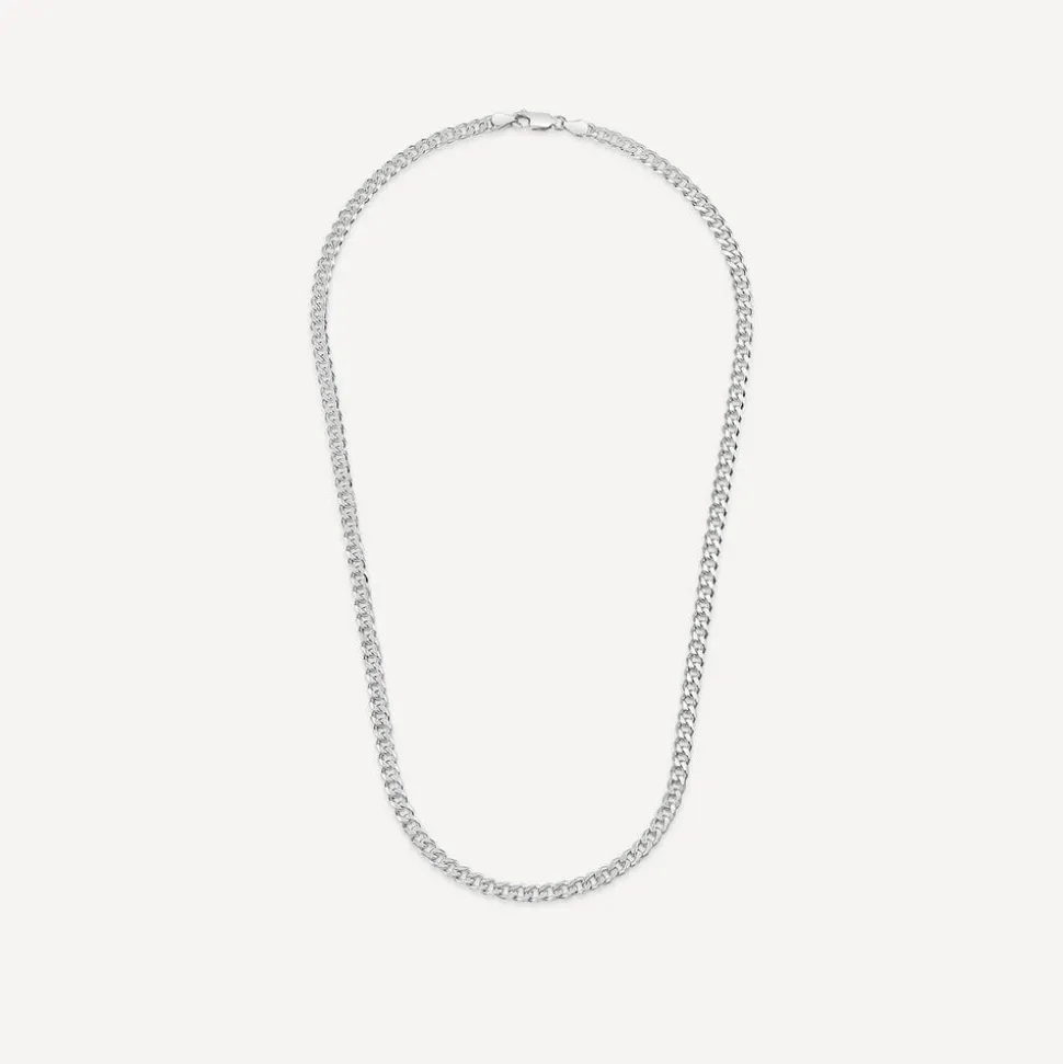 Sterling Silver Curb 20' Diamond Cut Men's Chain