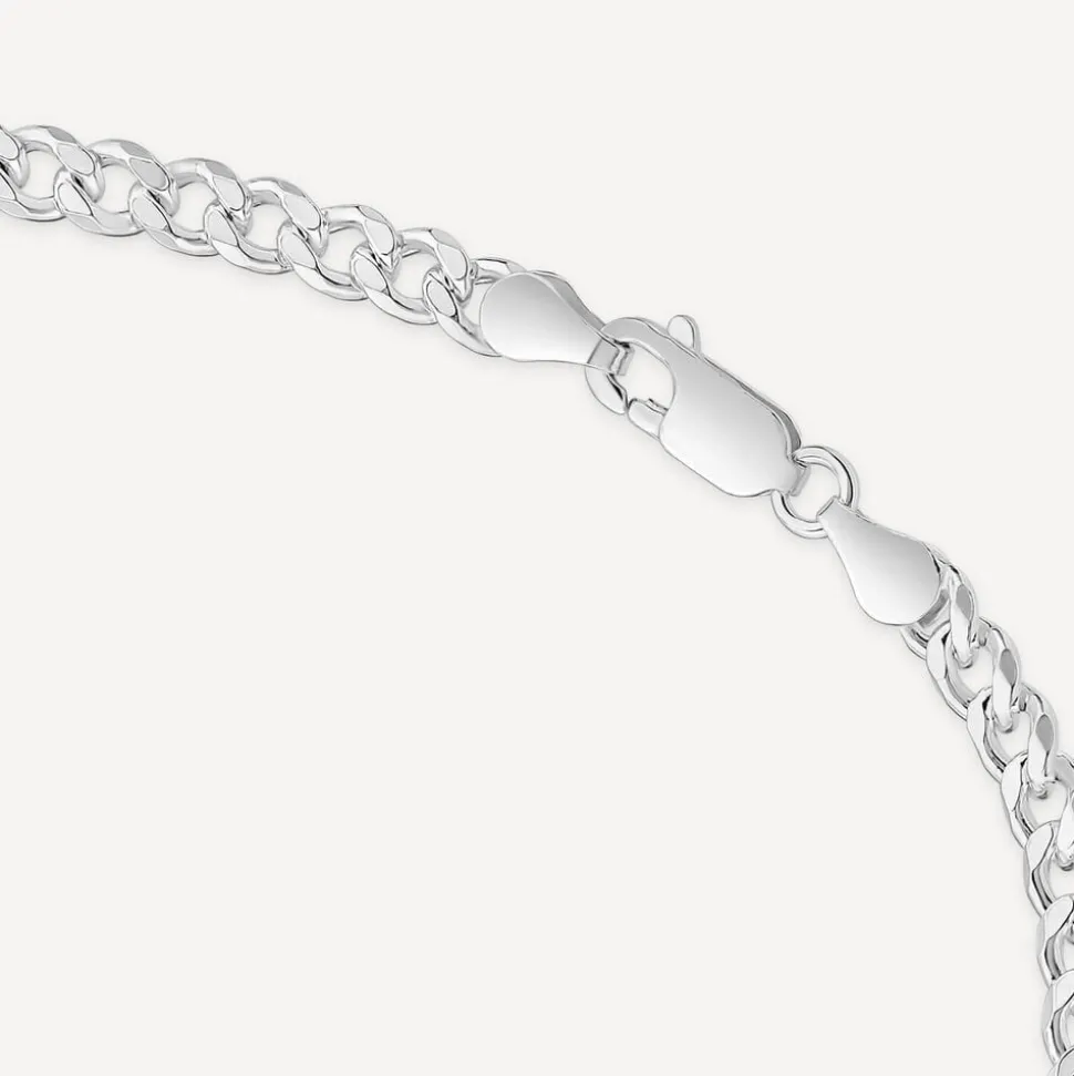 Sterling Silver Curb 20' Diamond Cut Men's Chain