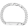 Sterling Silver Curb Link Mens Identity Bracelet