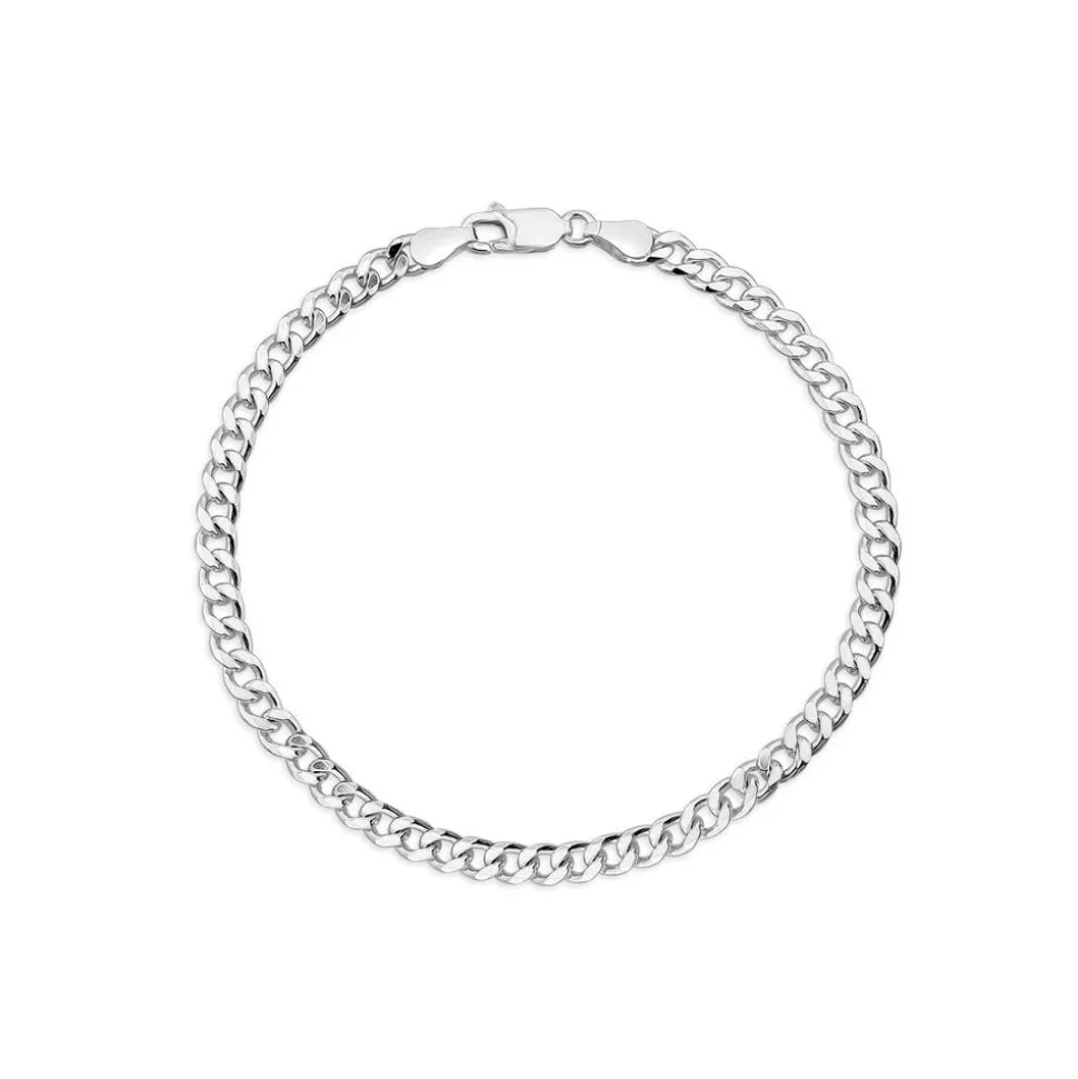 Sterling Silver Diamond Cut Curb Mens Bracelet