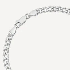 Sterling Silver Diamond Cut Curb Mens Bracelet