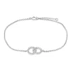 Sterling Silver Double Circle Cubic Zirconia Bracelet
