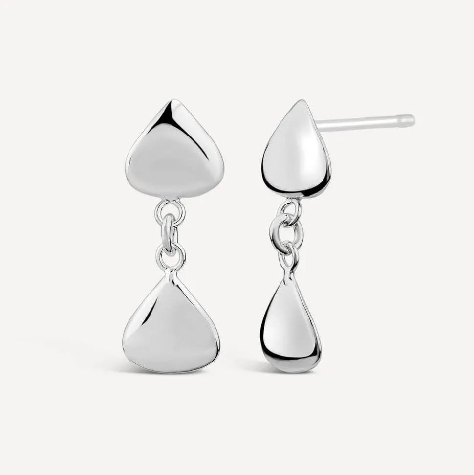 Sterling Silver Double Teardrop Earrings