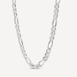 Sterling Silver Figaro 22' Mens Chain Necklace