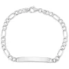 Sterling Silver Figaro Link Ladies Identity Braclelet