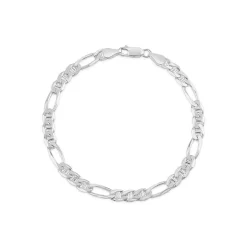 Sterling Silver Figaro Men's Bracelet