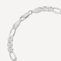 Sterling Silver Figaro Men's Bracelet