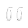 Sterling Silver Flat Open Hoop Earrings