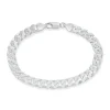 Sterling Silver Flat Square Curbed Men's Bracelet