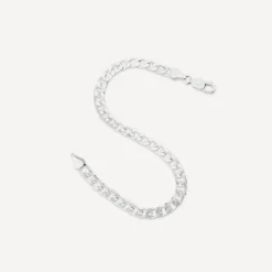Sterling Silver Flat Square 8" Bracelet