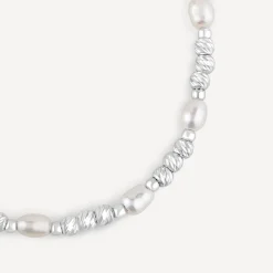 Sterling Silver Freshwater Beaded Pearl Bracelet