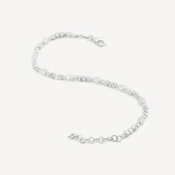 Sterling Silver Freshwater Beaded Pearl Bracelet