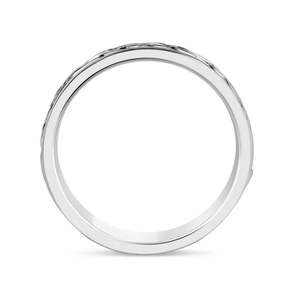 Sterling Silver Gents Oxidized Claddagh Celtic Knot Ring
