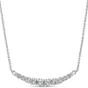 Sterling Silver Graduated Cubic Zirconia Hammock Necklet