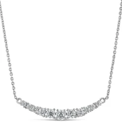 Sterling Silver Graduated Cubic Zirconia Hammock Necklet