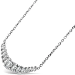 Sterling Silver Graduated Cubic Zirconia Hammock Necklet