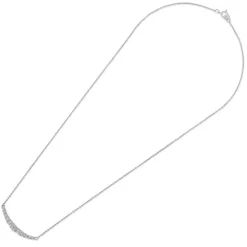 Sterling Silver Graduated Cubic Zirconia Hammock Necklet
