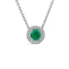 Sterling Silver Green Centre Stone & Cubic Zirconia Halo Pendant