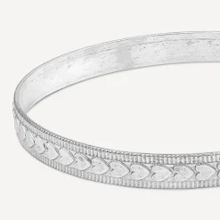 Sterling Silver Heart Design Baby Bangle