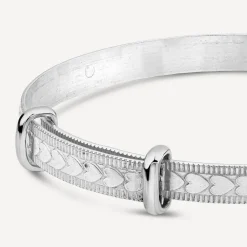 Sterling Silver Heart Design Baby Bangle