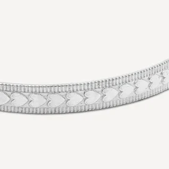 Sterling Silver Heart Design Baby Bangle
