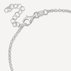 Sterling Silver Heart Drop Pendant Ball Chain Bracelet