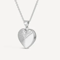 Sterling Silver Heart Locket (Chain Included)