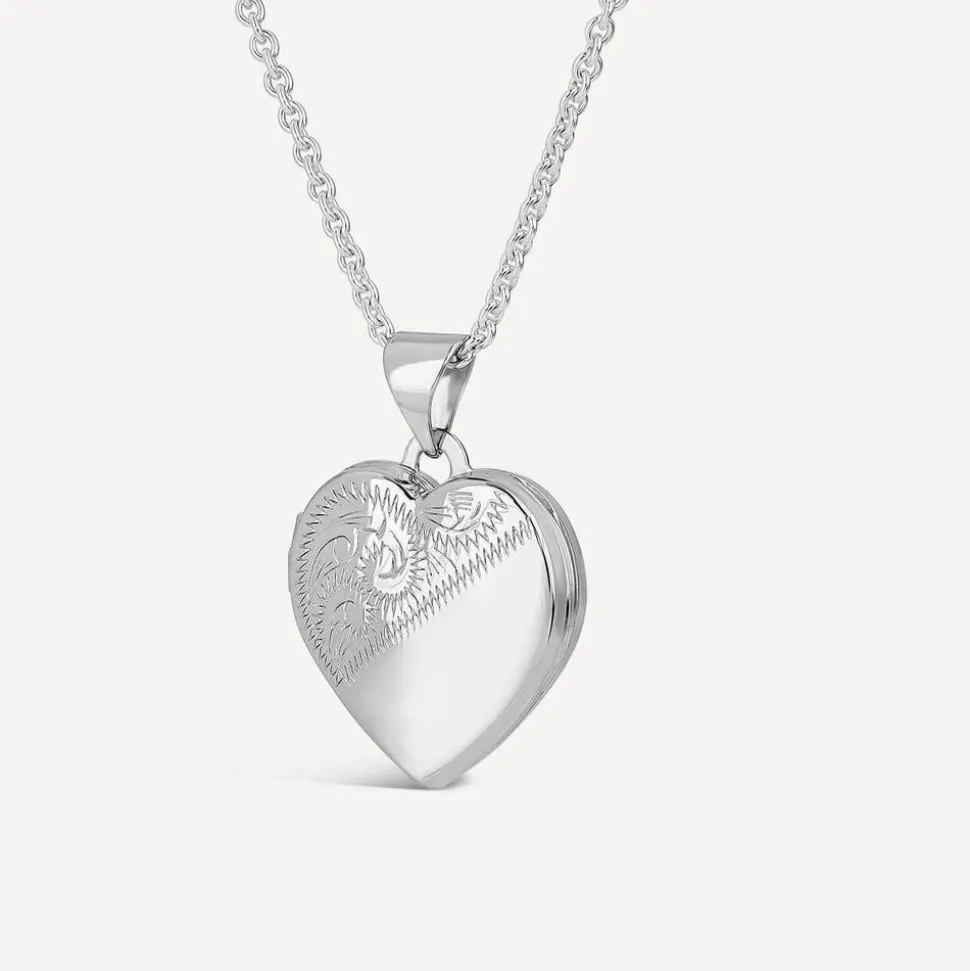Sterling Silver Heart Locket (Chain Included)