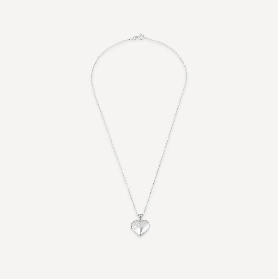 Sterling Silver Heart Locket (Chain Included)