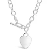 Sterling Silver Heart Plain Ladies Pendant On Chain