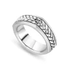 Sterling Silver Herringbone Square Ring