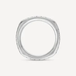 Sterling Silver Herringbone Square Ring