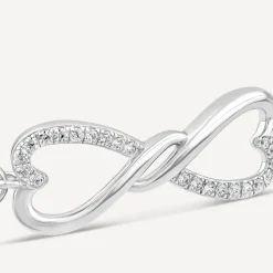 Sterling Silver Infinity Pave Cubic Zirconia & Polished Bangle