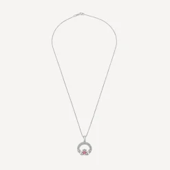 Sterling Silver July Birthstone Pave Cubic Zirconia Claddagh Pendant