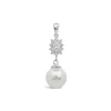 Sterling Silver Marquis Cluster Pearl Drop Pendant